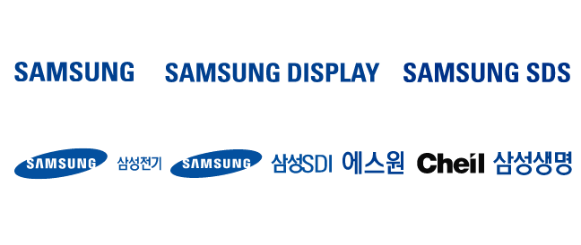 SAMSUNG, SAMSUNG DISPLAY, SAMSUNG SDS, 삼성전기, 삼성SDI, 에스원, 삼성생명, Cheil