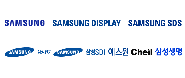 SAMSUNG, SAMSUNG DISPLAY, SAMSUNG SDS, 삼성전기, 삼성SDI, 에스원, 삼성생명, Cheil